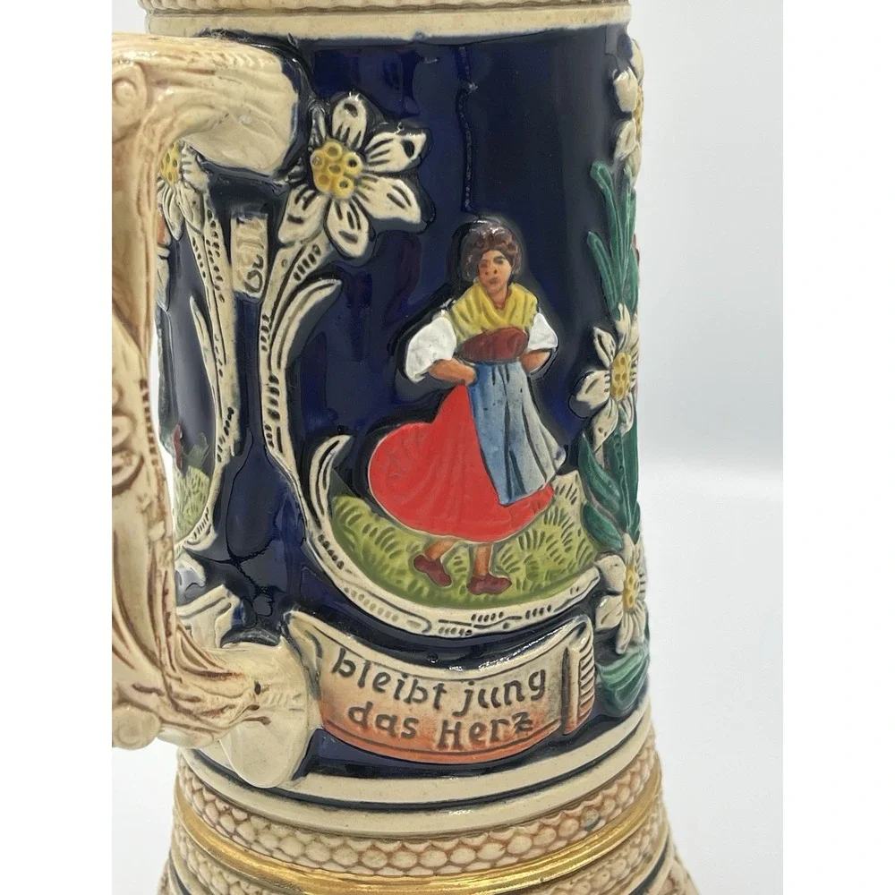 Vintage West Germany 3D Frankfurt o/m Romer Wind Up‎ Musical Beer Stein